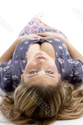 high angle view of sexy model