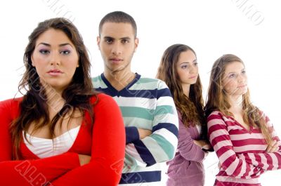 young friends with folded hands