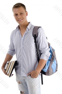 standing student wishing goodluck