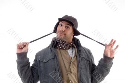 young man wearing winter jacket