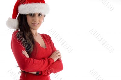 smiling woman with folded hands