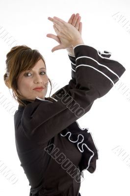 clapping adult woman