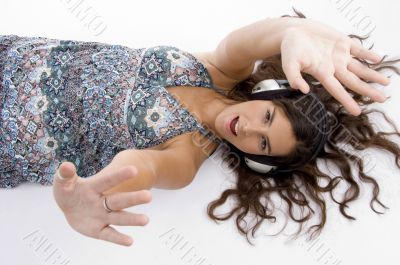 high angle view of high angle view of laying model