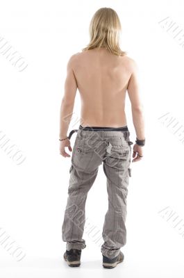 back pose of muscular male