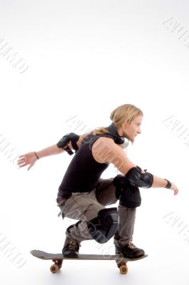 man riding on skateboard