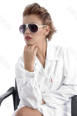 doctor posing with eyewear
