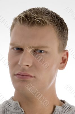 upset male looking at camera