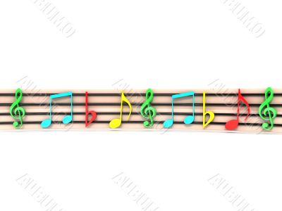 colorful musical clefs