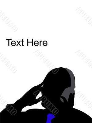 male holding headphone