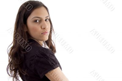 side view of young woman