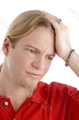 handsome male in tension