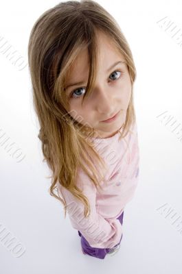 side view of pretty girl