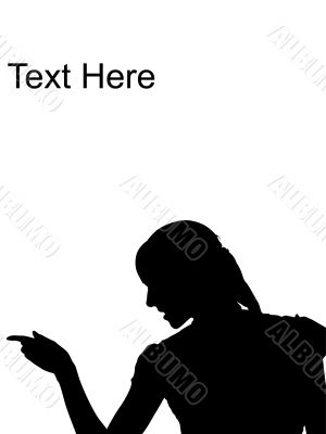 indicating woman looking side