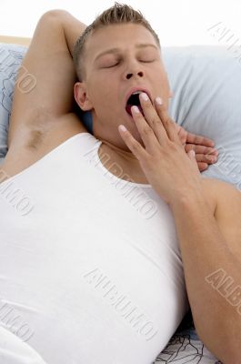 yawning young man