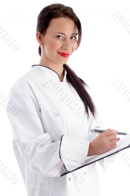 young chef with clipboard