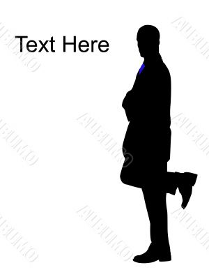 young businessman standing on one leg