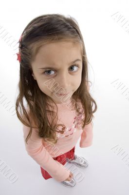 cute girl looking upward