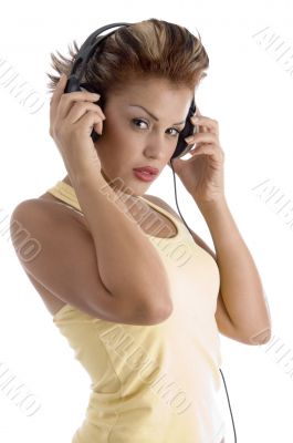 sexy woman with headphone