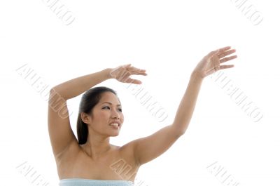 portrait of posing young woman