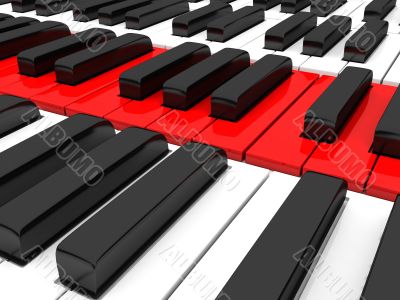 close up of piano keys