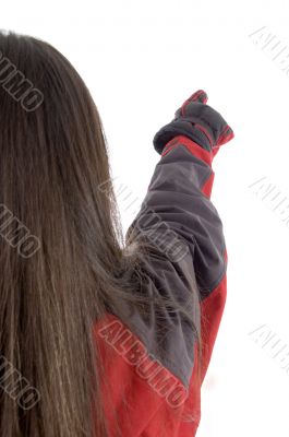back pose of female pointing