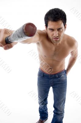strong male showing bat