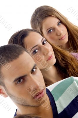corner view of young friends