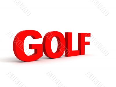 side view of golf word