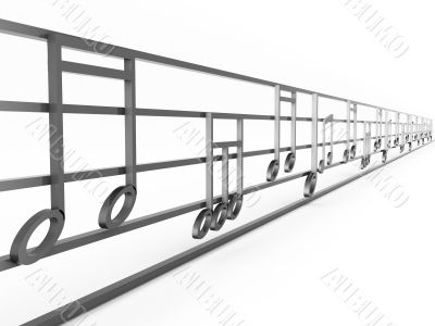 three dimensional musical notes