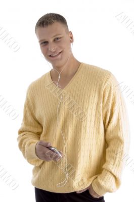 cool man with ipod