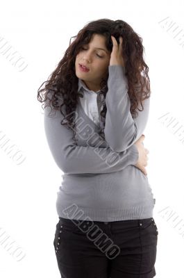 female with headache