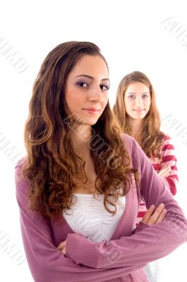 young one girl standing near to camera