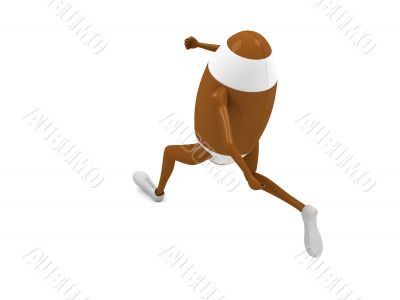 running rugby ball