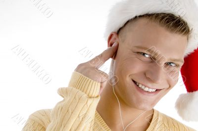 smiling man with canal phones