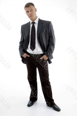 standing handsome businessman