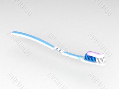 toothbrush with toothpaste