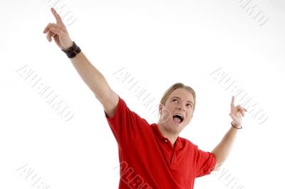 smart young man showing happy gesture