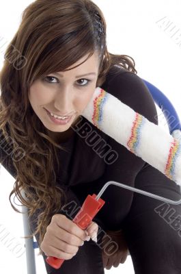 posing smiling model