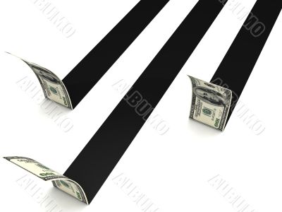 dollars on stripes