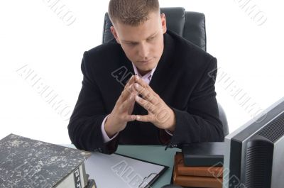 thinking businessman in office