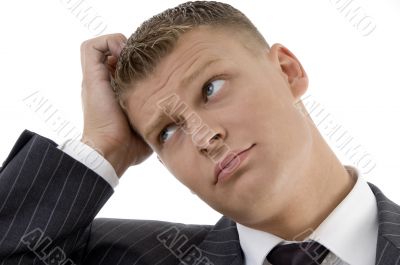 portrait of confused businessman