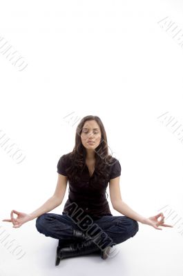 young female doing yoga