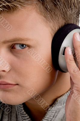 close view of man and headphone