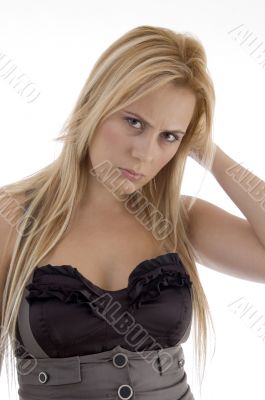 beautiful female looking at camera