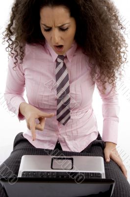 young corporate woman annoyed after