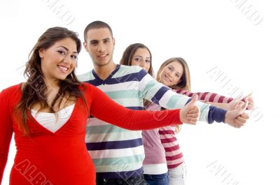 people showing thumbs up gesture