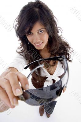fashionable female wearing eyeglasses
