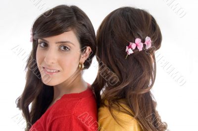 portrait of brunette sisters