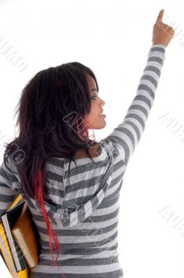 teenager student holding her study books