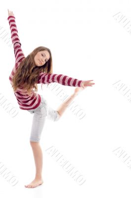 exercising female looking at camera
